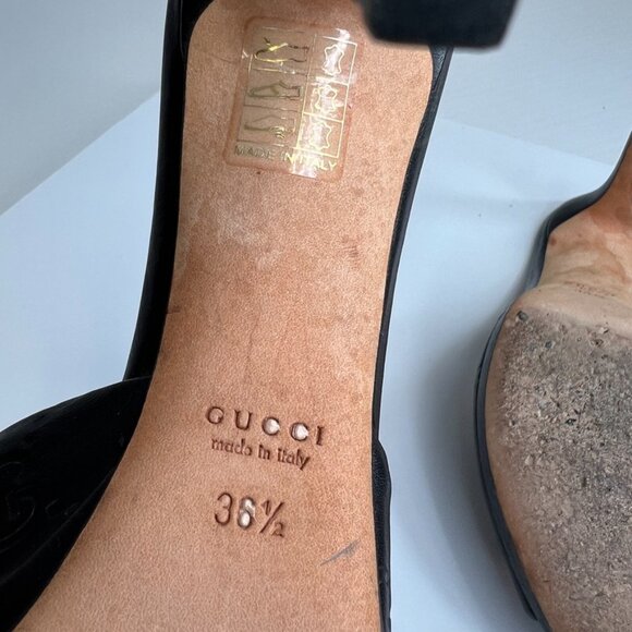 Gucci Sandal Women 36.5 Horsebit Emboss Leather Work Party Resort Italy Core Go - Picture 15 of 16